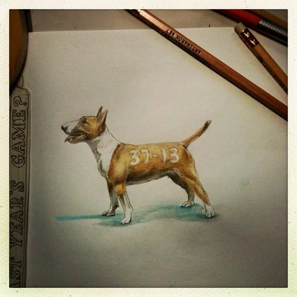 Dead dog didn’t go down great with the client, so now we have a live one. (Taken with Instagram at Fullarton Acres)