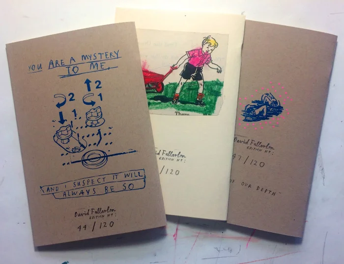 Every back cover is different, either letterpressed and collaged - each edition is numbered.