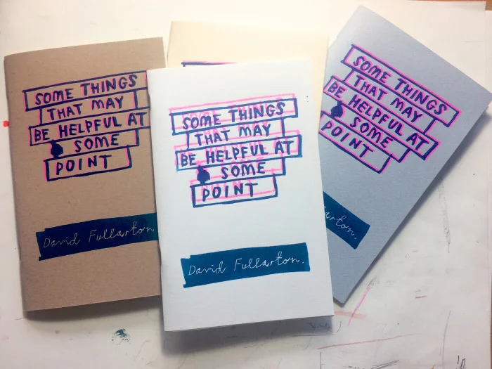 Three different letterpressed covers.