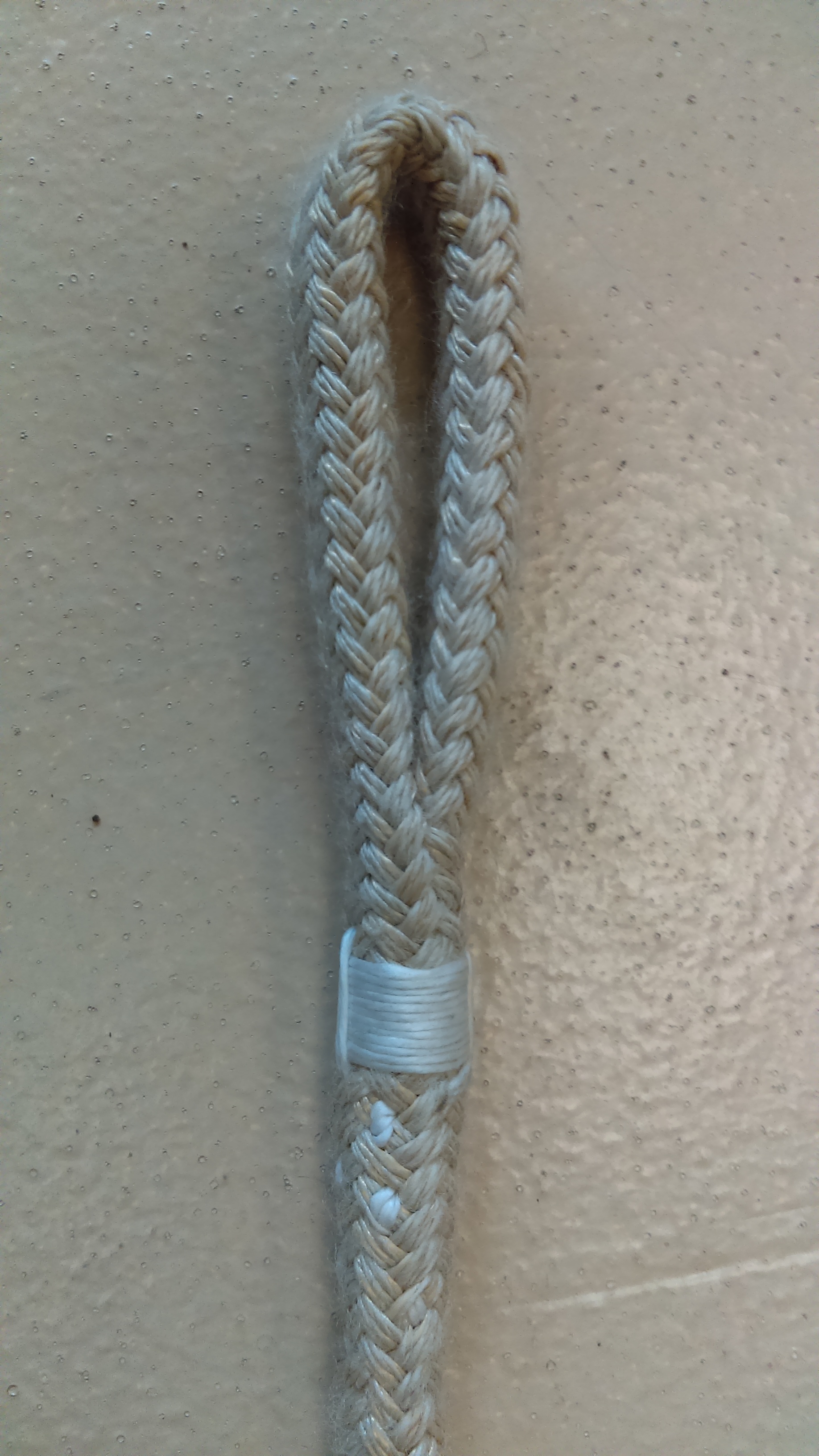 Another eye splice and whipping of the other end for banner suspension for The Museum of Science and Industry