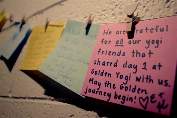 A love note on our gratitude wall on our first day of opening!