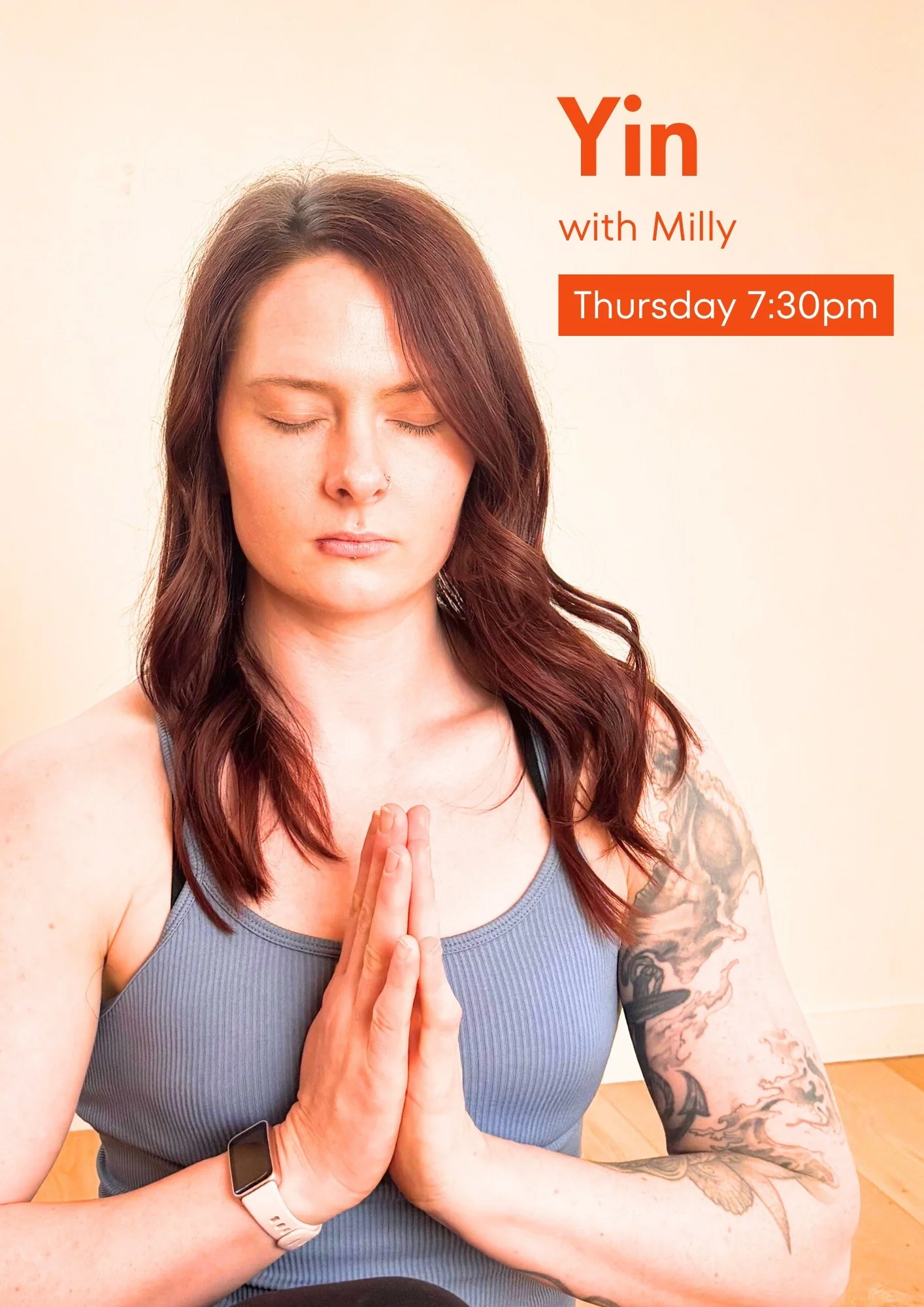 ✨ Thursdays at 7.30pm Yin with Milly ✨

Settle into an evening practice that nourishes you from the inside out.
Milly weaves gentle flow with the spacious stillness of Yin, guiding you with steady breath and a grounding presence that invites your who