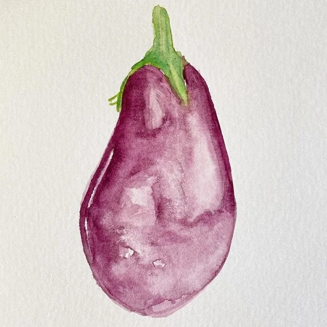 Eggplant. I wanted to paint one that didn&rsquo;t look like the emoji 😆#doodlewashmay2020