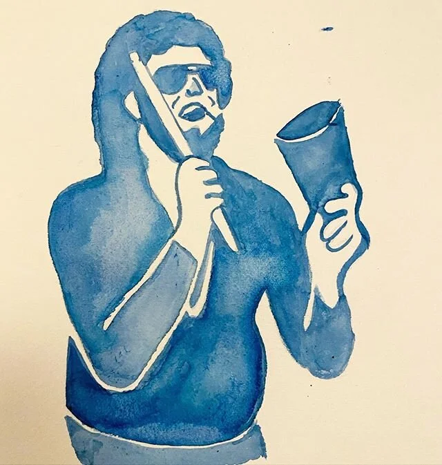 Blue (more cow) bell. 🤒 💙 🐄 🔔 #doodlewashmay2020 #watercolorpainting