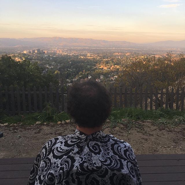 Loving the outdoor views from the traveling salon during the evacuation. #topanga #losangeles #woolseyfire #hairsalon