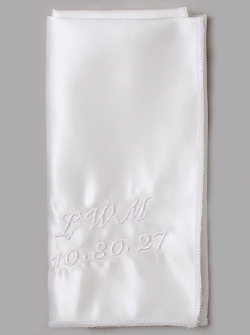 Custom Initials & Date Embroidery on Silk
