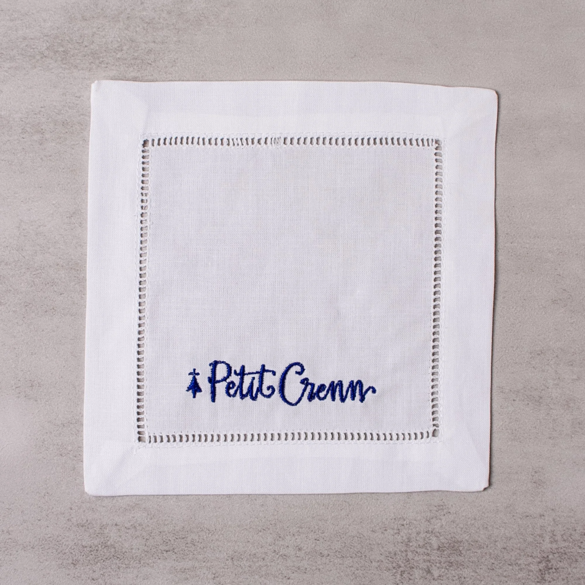 Custom Logo + Monogrammed Cocktail Napkin - Set of 4