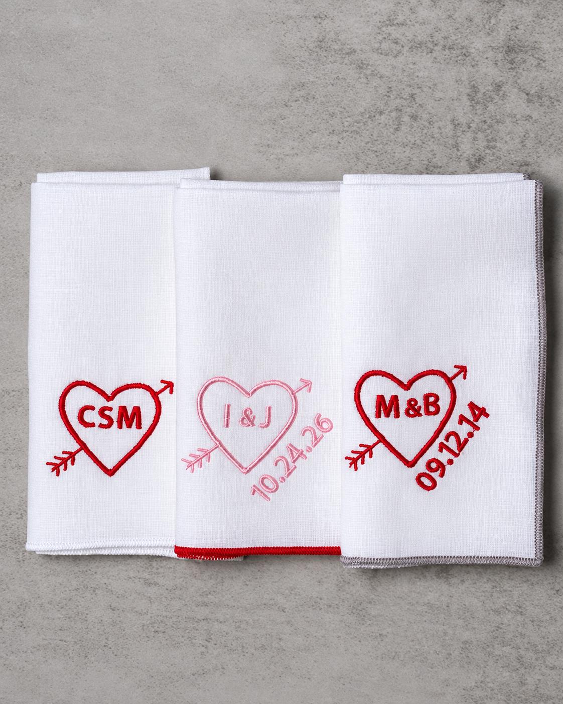 Heart & Arrow Embroidery on Linen