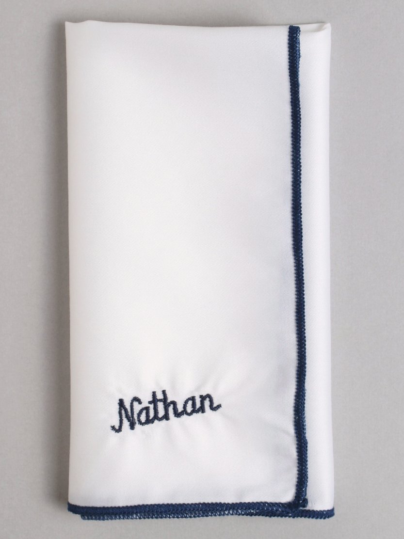 NEW! O'Harrow's Cursive Name Embroidered Pocket SQ