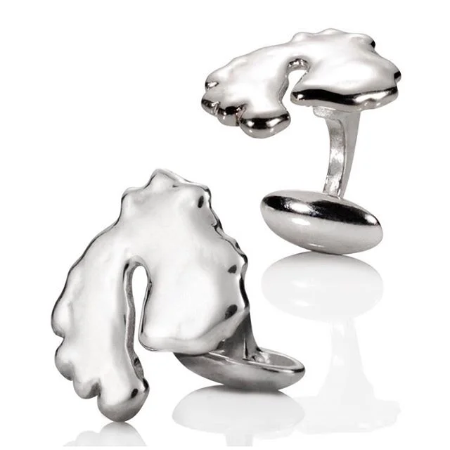 Mount Desert Island cufflinks - complete with a little Island topography- sterling silver but also available on gold. #MDI is the home of #acadianationalpark in #Maine and enjoys an embarrassment of riches of natural beauty. #cufflinks #sterlingsilve
