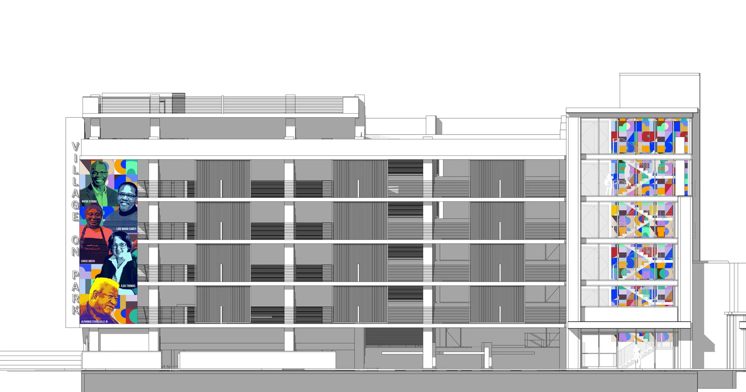 Parking garage elevation