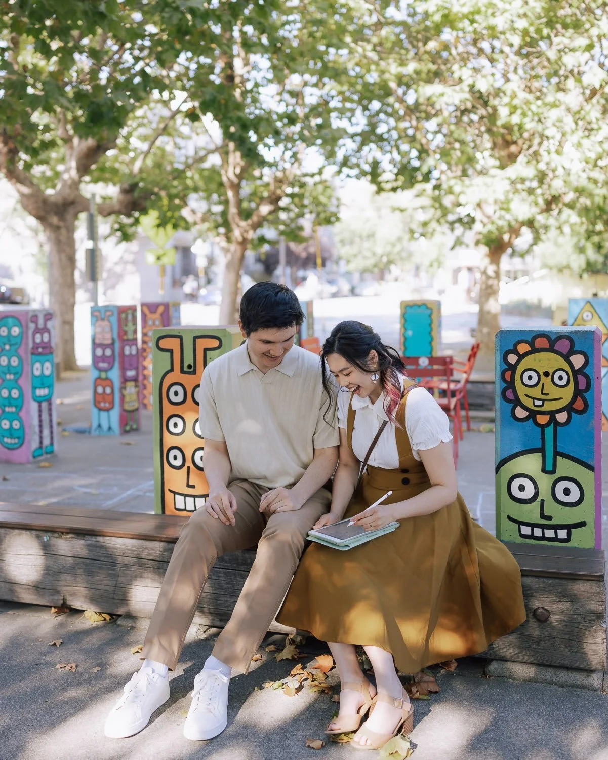 We started at the high school where they first met, where so much of their story quietly began.

Then there was the bus route home. Back then, T would sometimes take the bus in the opposite direction, just to spend a little more time with K before th