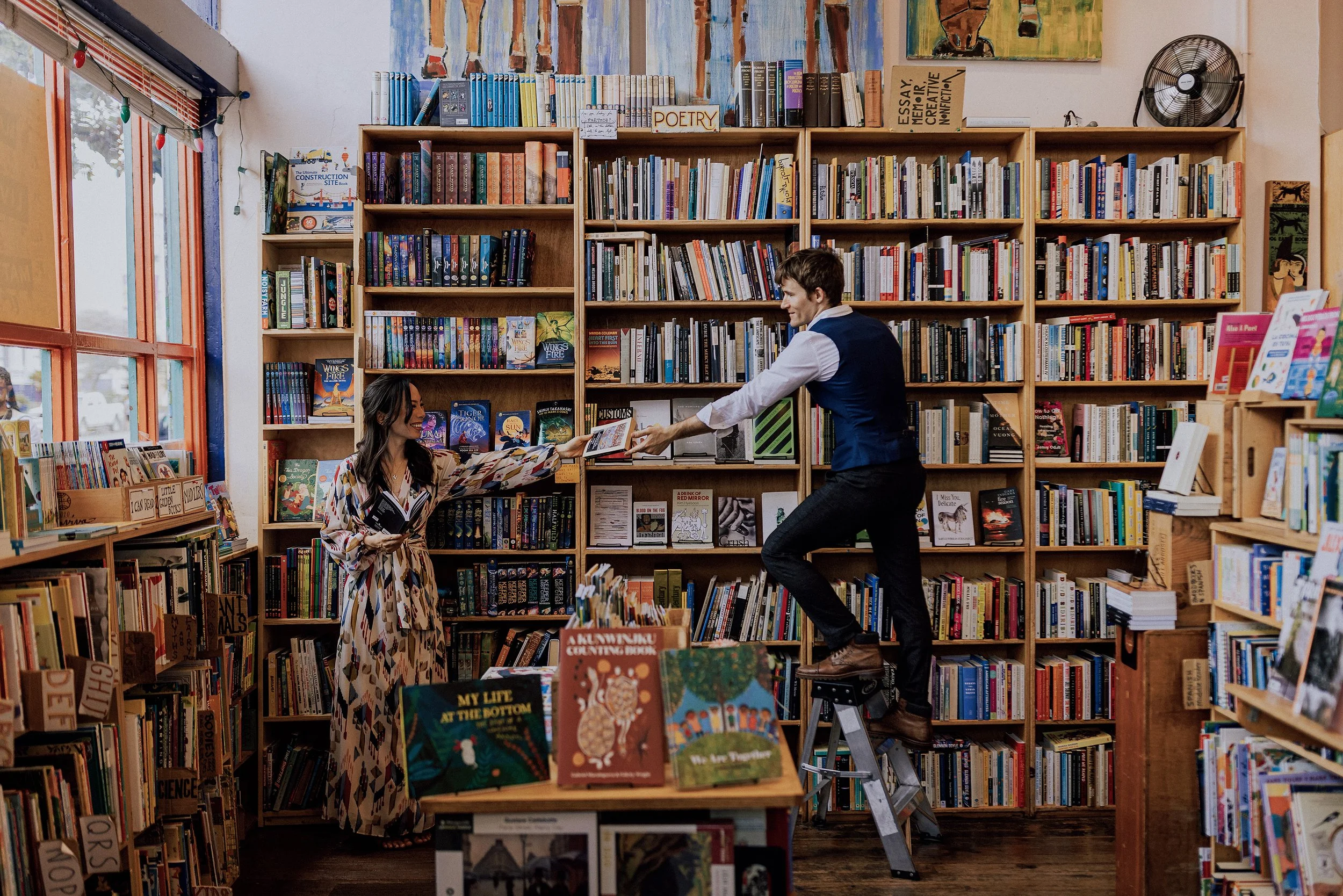 San Francisco Engagement Photo at Bookstore