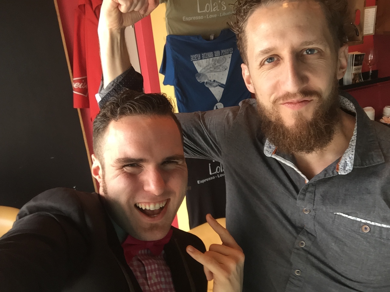 My friend and client, Tyler Davis, founder of Trainer Push , right, after one of our consultation sessions.