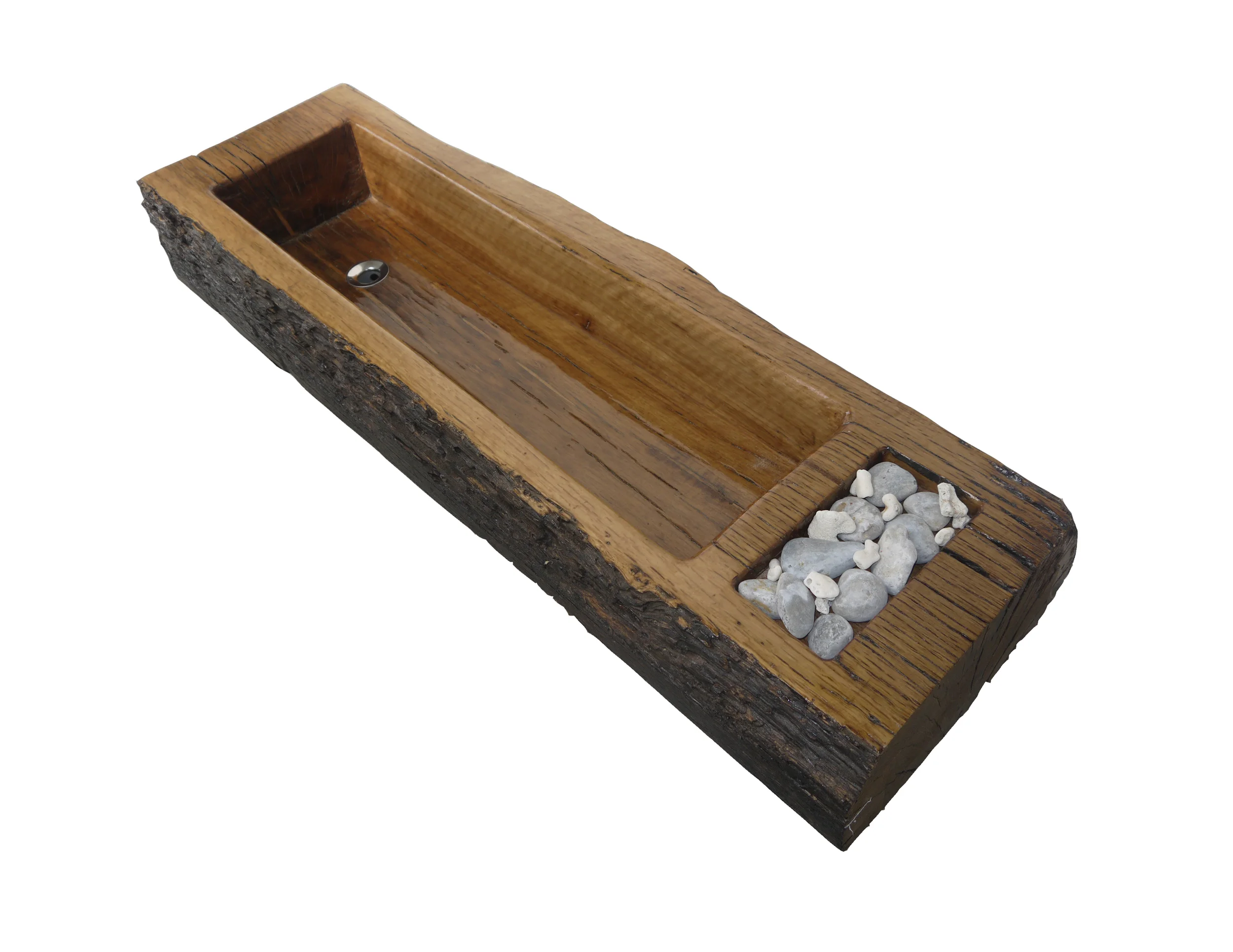 Barn sink made with reclaimed tropical almond wood from an old saw mill in Heredia, Costa Rica