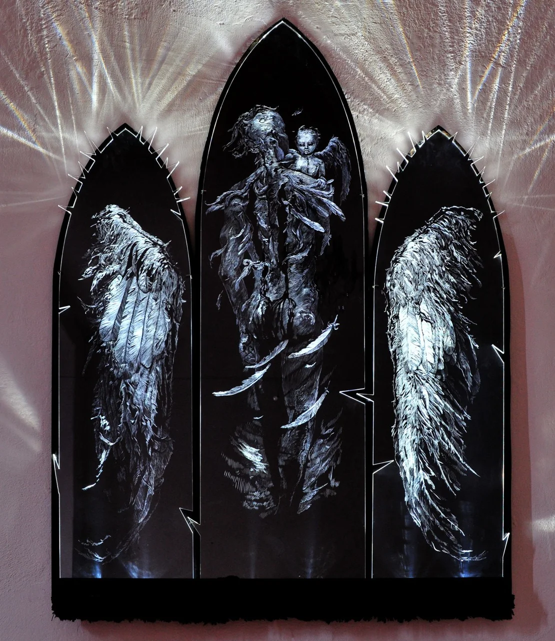 Daniel van Nes DOMINO DOMINION Illuminated engraving installation 90cm x 100cm € 20.000