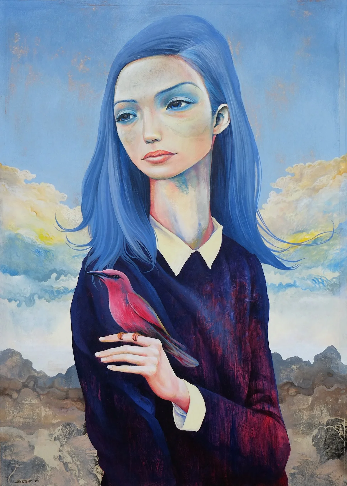 Silas 'Growing Corn in Salty Waters' (2013) oil, acrylic and collage on canvas