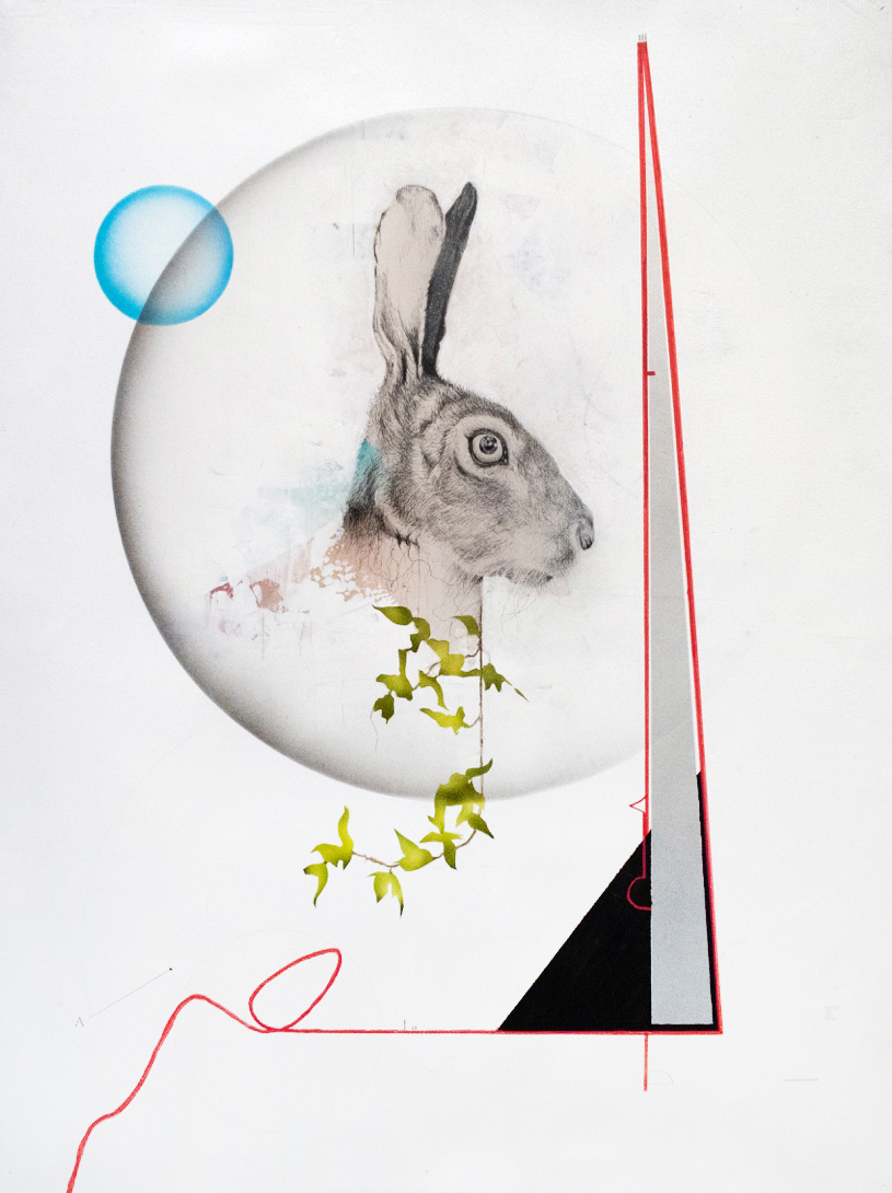 Kevin Earl Taylor - 'The Breed' - ink, acrylic, enamel and film on primed paper