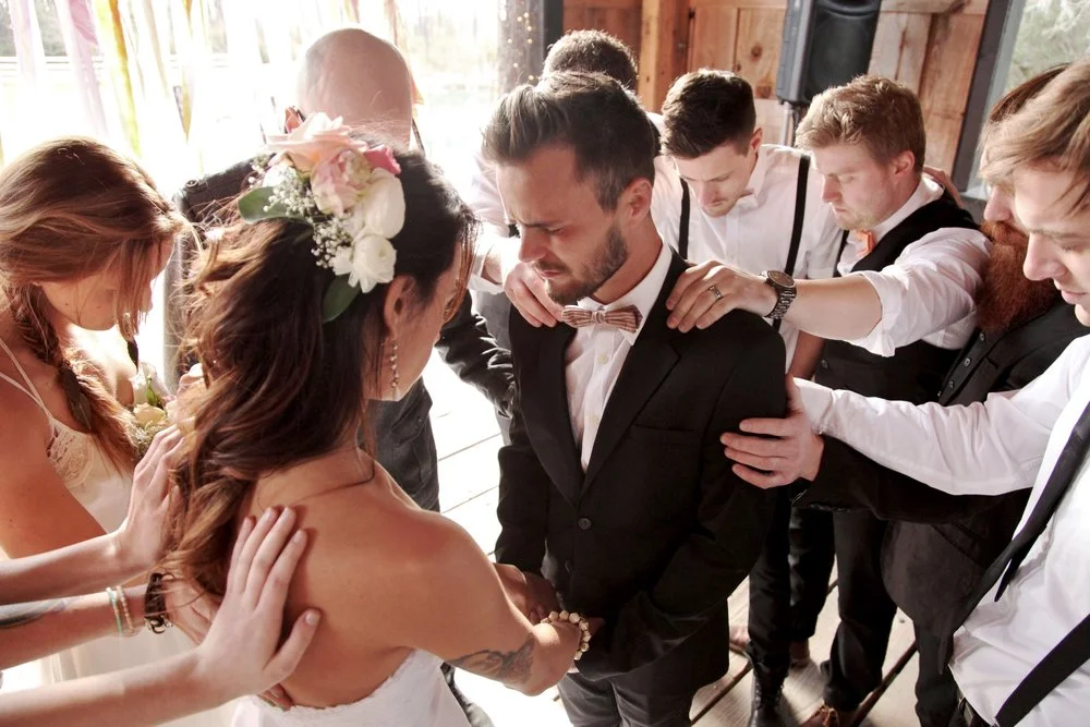 prayer wedding photo