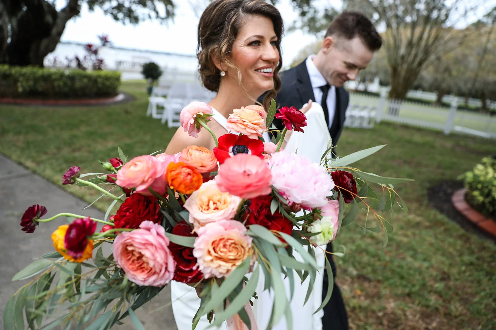 sweet red and pink florida wedding