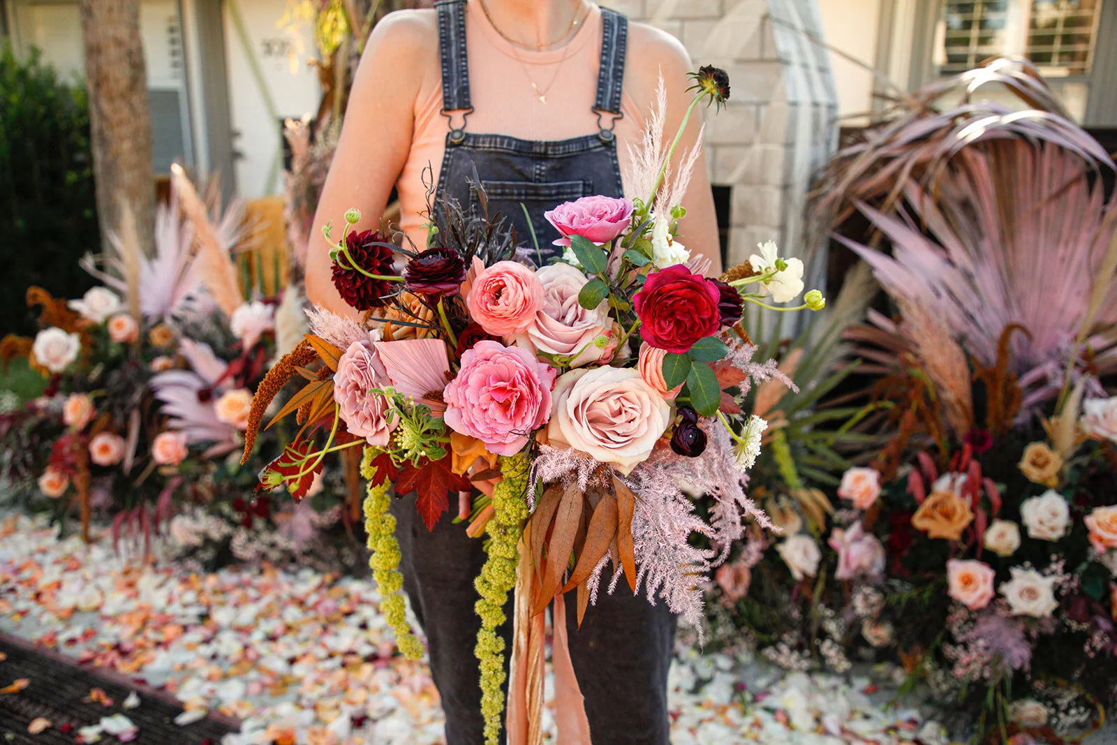 boho florida wedding hotel palms jacksonville pampas wedding
