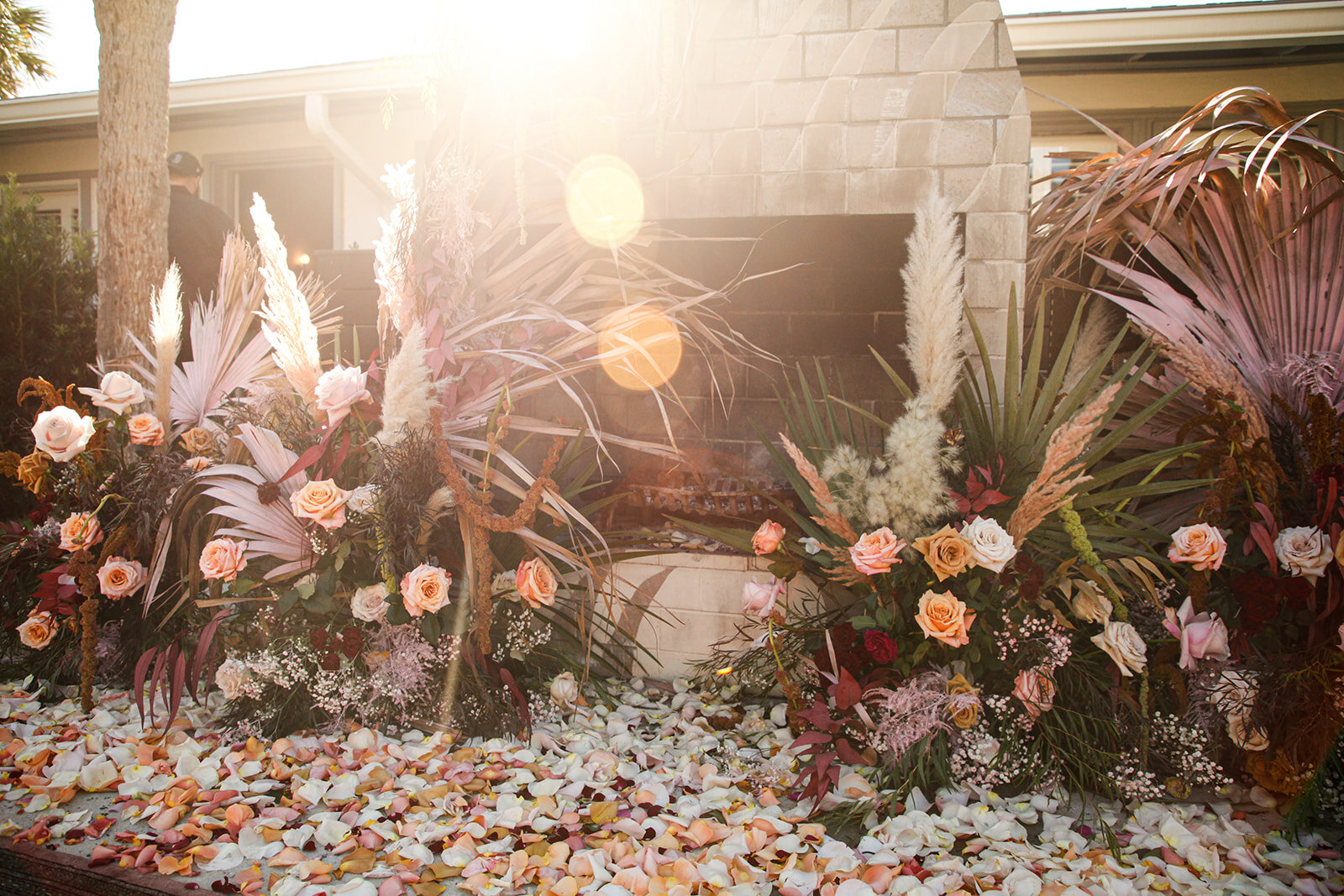 boho florida wedding hotel palms jacksonville pampas wedding