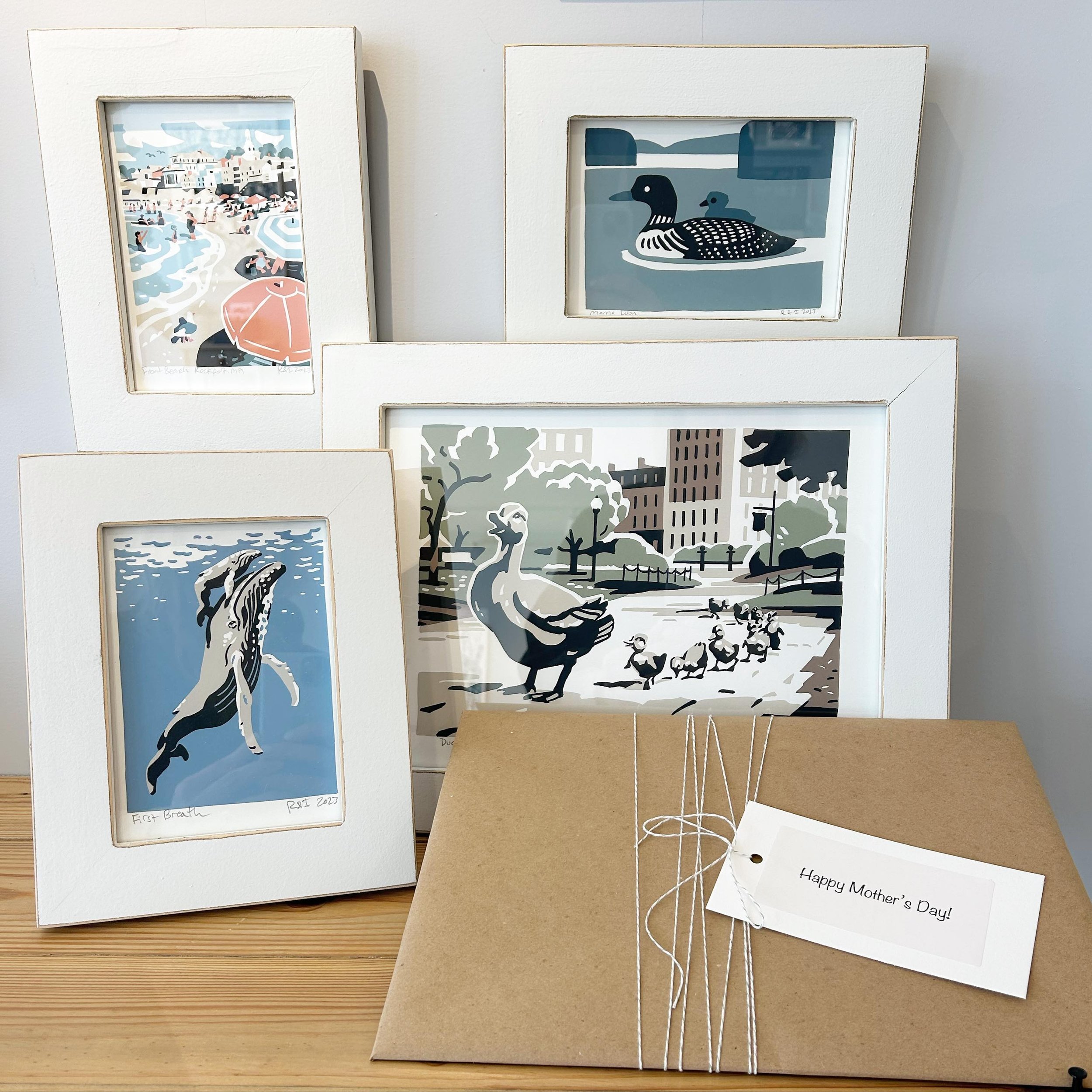 Mother&rsquo;s Day is coming! We&rsquo;ve got you covered with these cute *on-theme* screen prints. 10% discount thru May 12 online and at our Rockport gallery on all of our prints! We offer free gift wrapping + customized note tags, and can ship dir