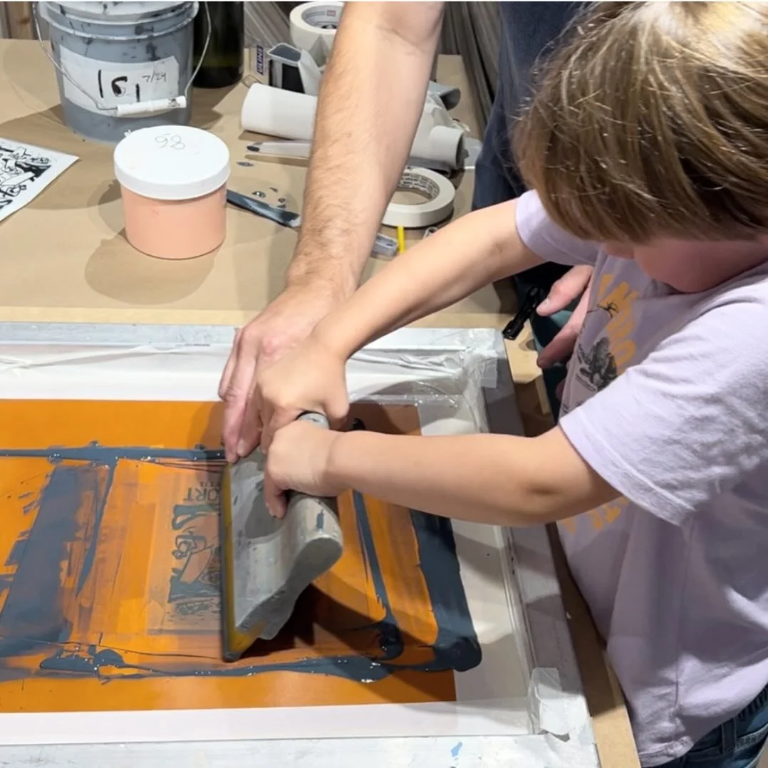 Our August *print-your-own* screen printing event is Saturday (tmrw!!) 8/10/24, 1-3PM in our Rockport studio/gallery. It&rsquo;s free, drop-in, and fun for all ages! Same day as Rockport Illuminations! 
🎆 @rockportfireworks. 
And Rockport 2nd SAT Ar