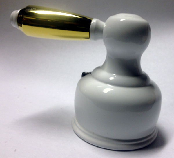 Delta H75WP White / Polished Brass Handle