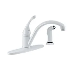 440-WH-DST Single Handle Kitchen Faucet with Spray