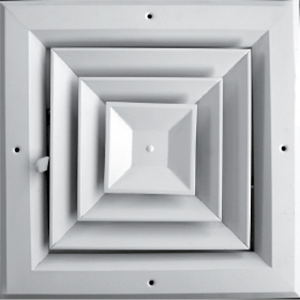 A504M Aluminum 4-way Ceiling Diffuser with Multi-Shutter Damper