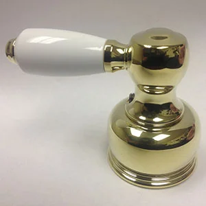 Delta H15PW Polished Brass / White Lever Handle