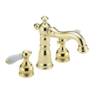 Delta 4555PBLHP Polished Brass Two Handle Mini-Widespread Lavatory Faucet