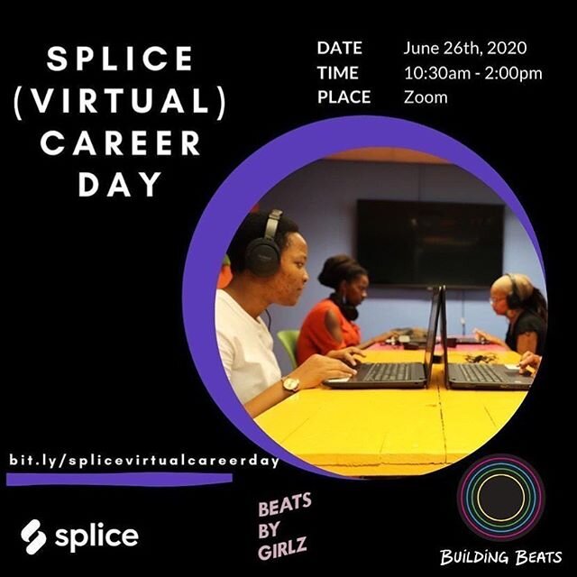 Repost from @krithimusic
&bull;
Splice (Virtual) Career Day is this Friday, 6/26 at 10:30am EST!!! Excited to partnering with @splice via both the music education organizations I work with: @buildingbeats and @beatsbygirlz , and also putting this tog