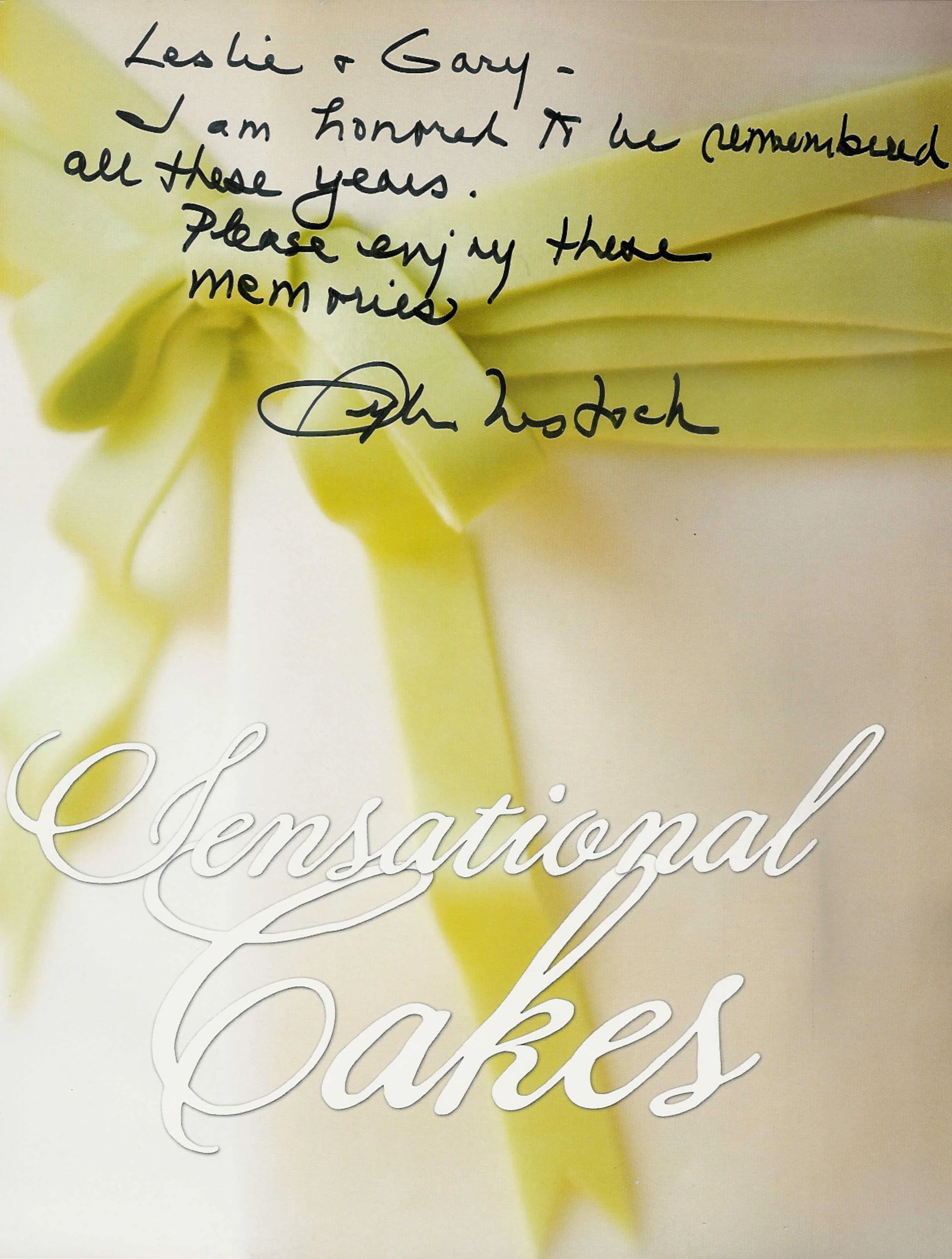 When my wife, Leslie Tishman, tracked Sylvia down 25 years after she made our wedding cake she could not have been more gracious. Not only did she sign our book but she took the time to hand write a lovely letter......a true Class Act!