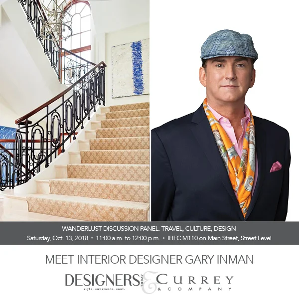 I’m honored to moderate this star-studded group of designers. Wanderlust has been in my blood since childhood. For more details on this topic please see my feature article at http://www.highpointmarket.org/tips-and-insights/wanderlust and if you’re ready for your own adventure please join me for “Design Secrets of Tuscany”. https://www.garyinman.com/blog-feed/2018/1/1/design-olives-italian-design-in-the-heart-of-tuscany. Bon Voyage!