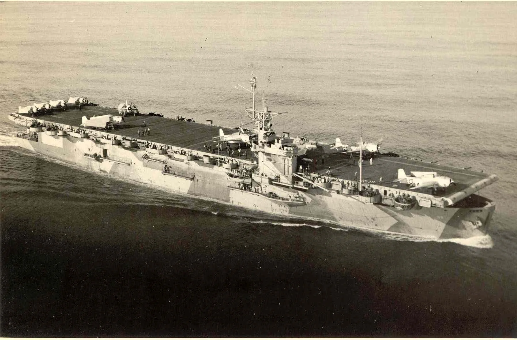 U.S.S. Mission Bay. Edward Tishman served aboard this vessel in the Pacific arena during World War II.