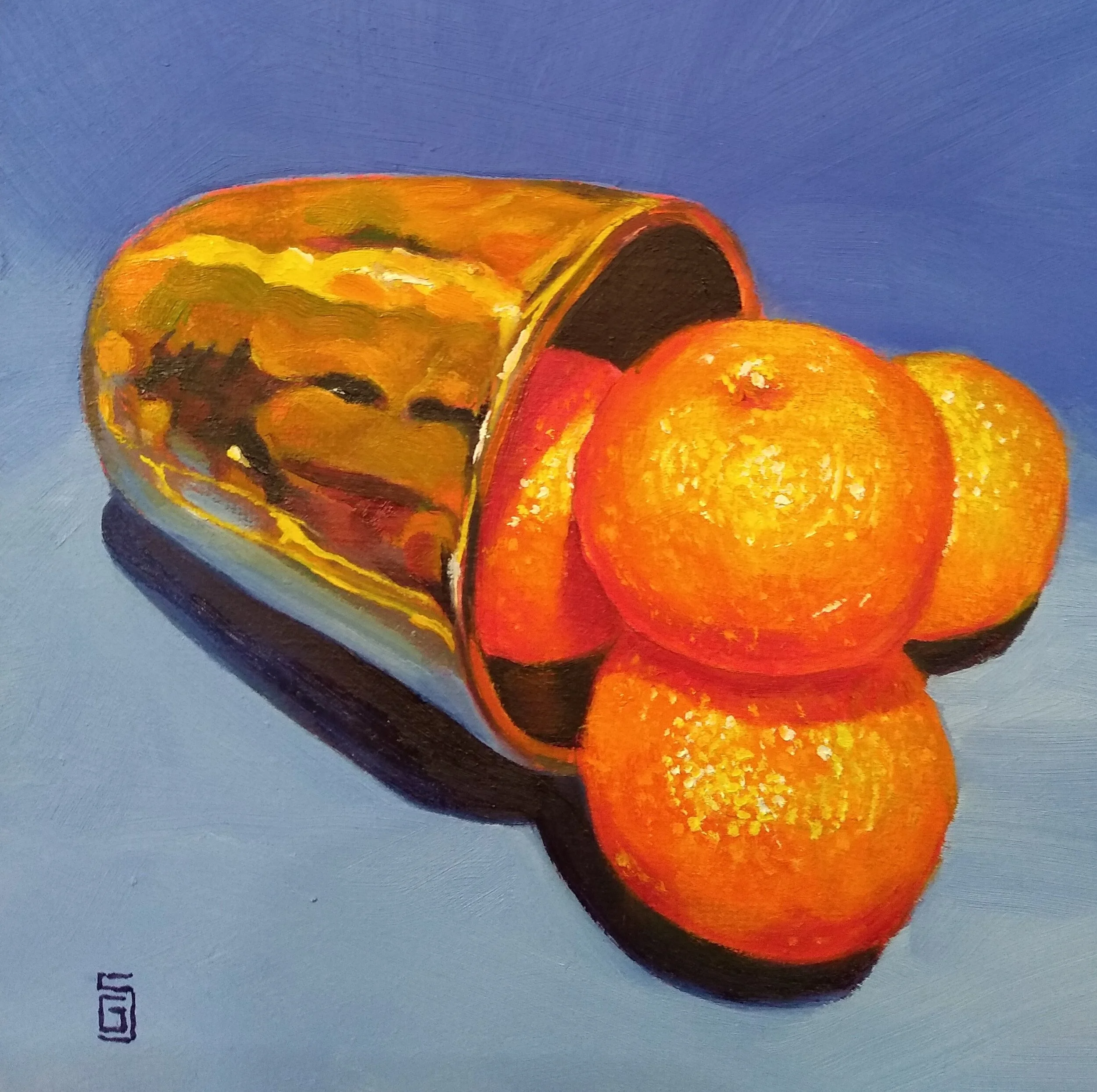 Brass Bowl with Satsumas