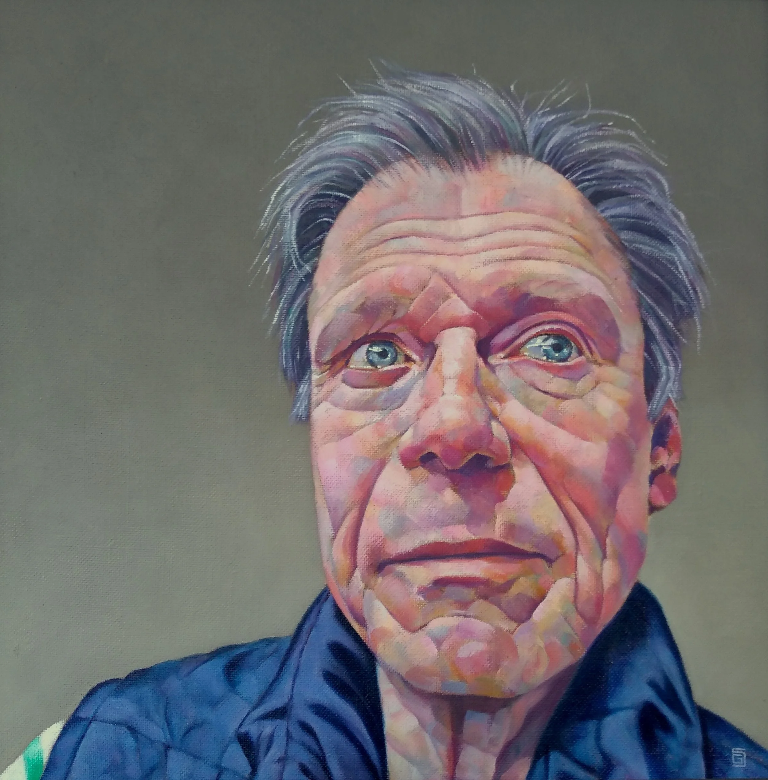 Self Portrait in Blue Gilet