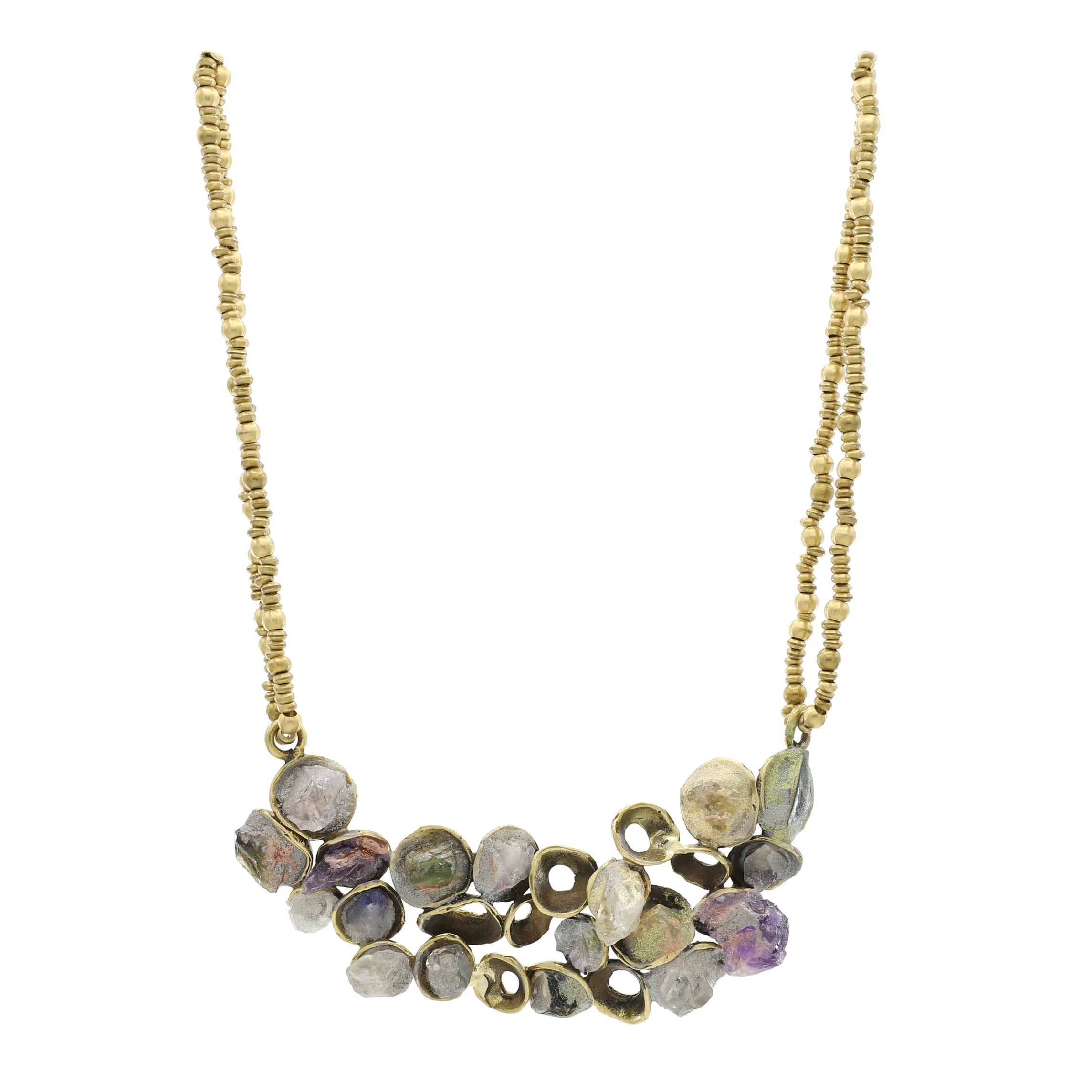 Bronze with Quartz and Amethyst Necklace — Selen Design