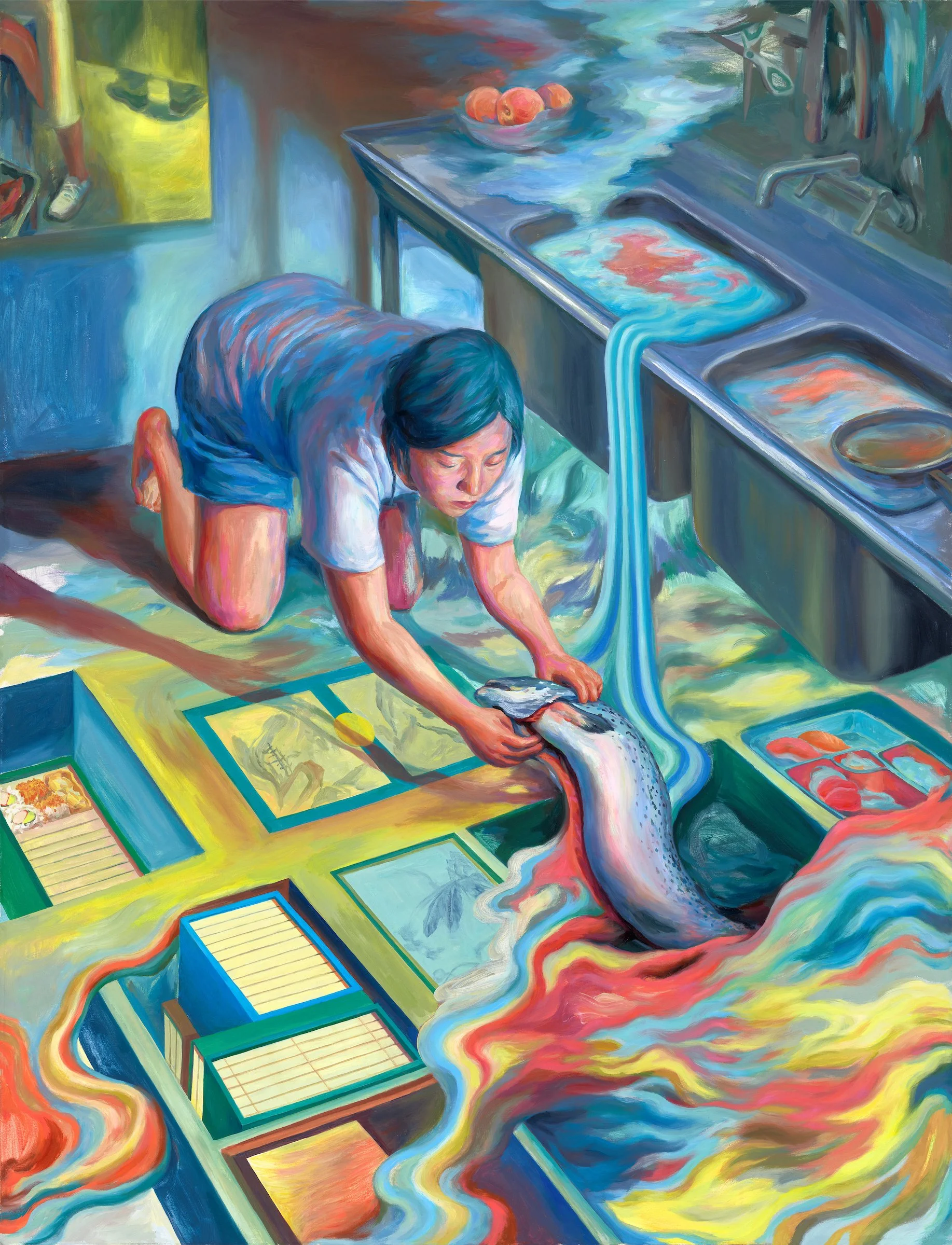   책가도&nbsp;(Chaekgado),  oil on canvas, 36”X48”, 2026 
