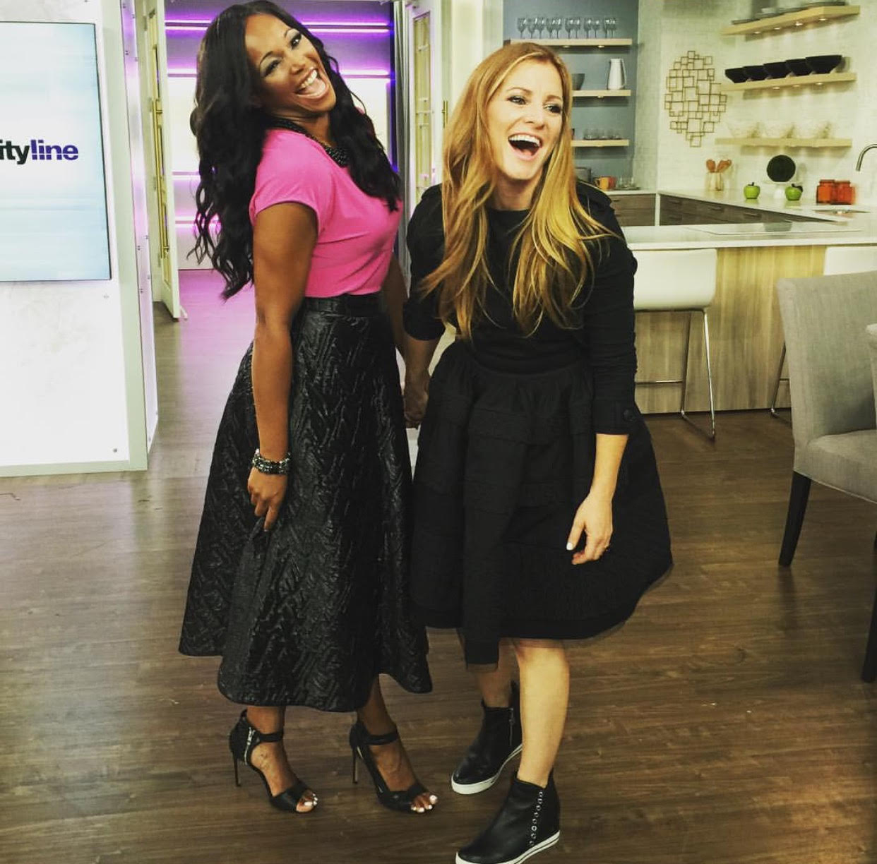 On the set of Cityline w/ my girl Tracy Moore.