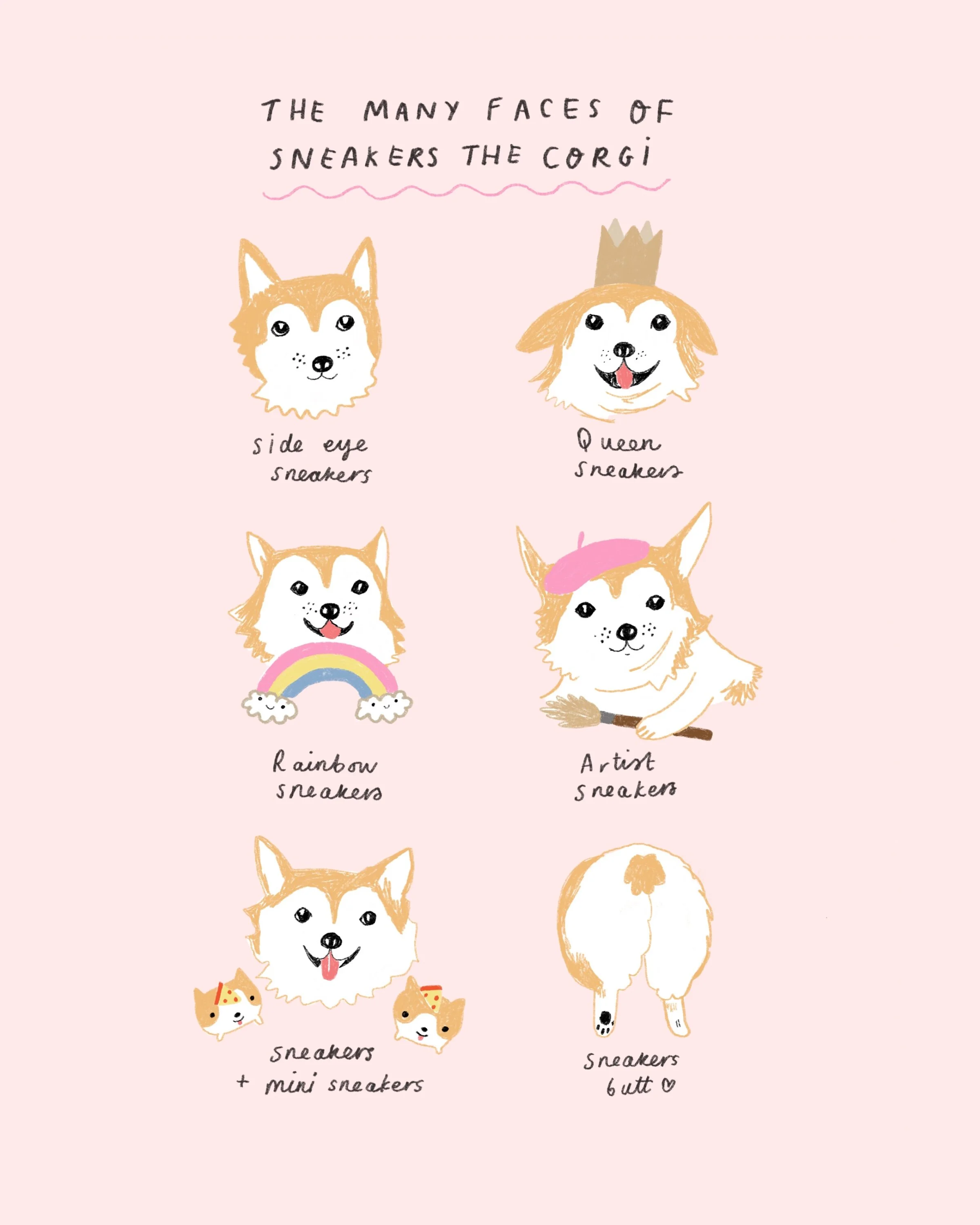  Illustration for Sneakers The Corgi @sneakersthecorgi 