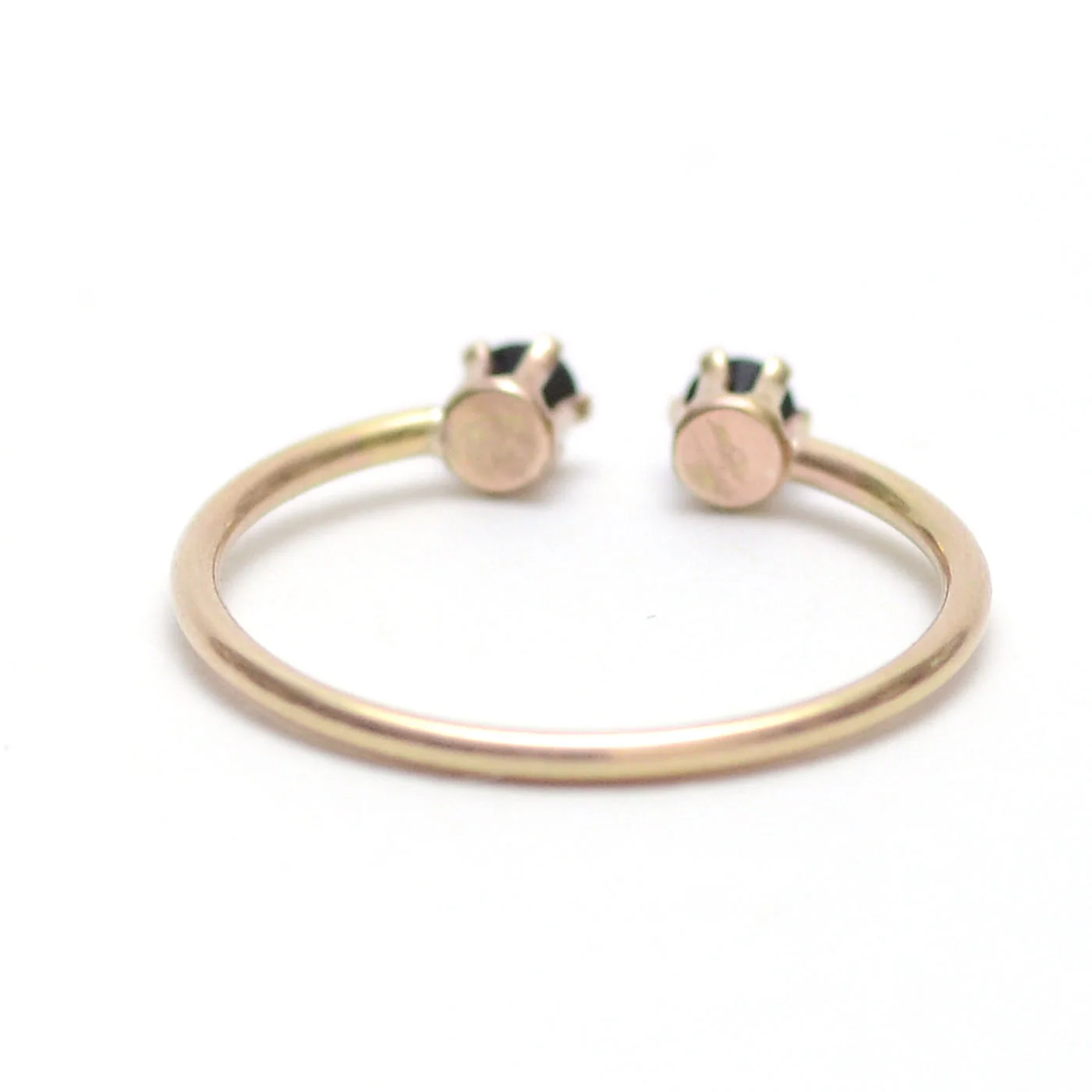 Double Black Spinel Gemstone Twin Stacking Ring
