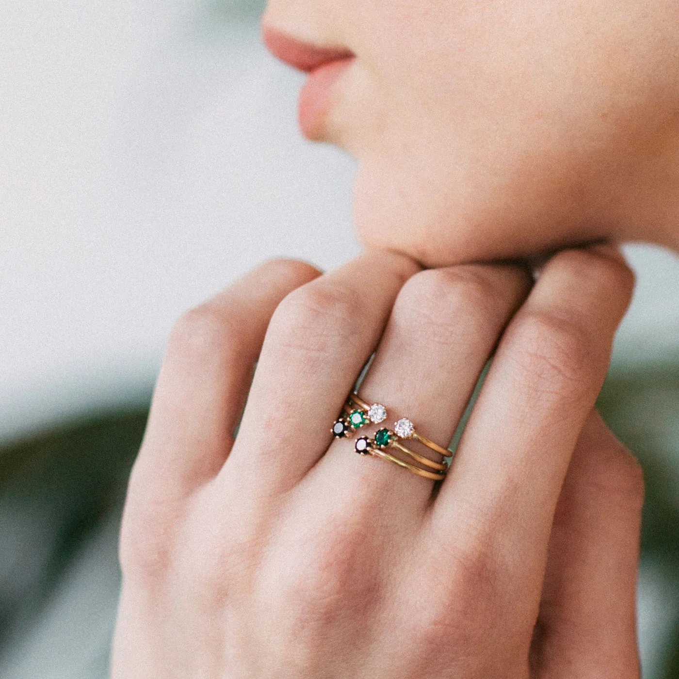 Ethical Gemstone Stacking Ring made in Portland
