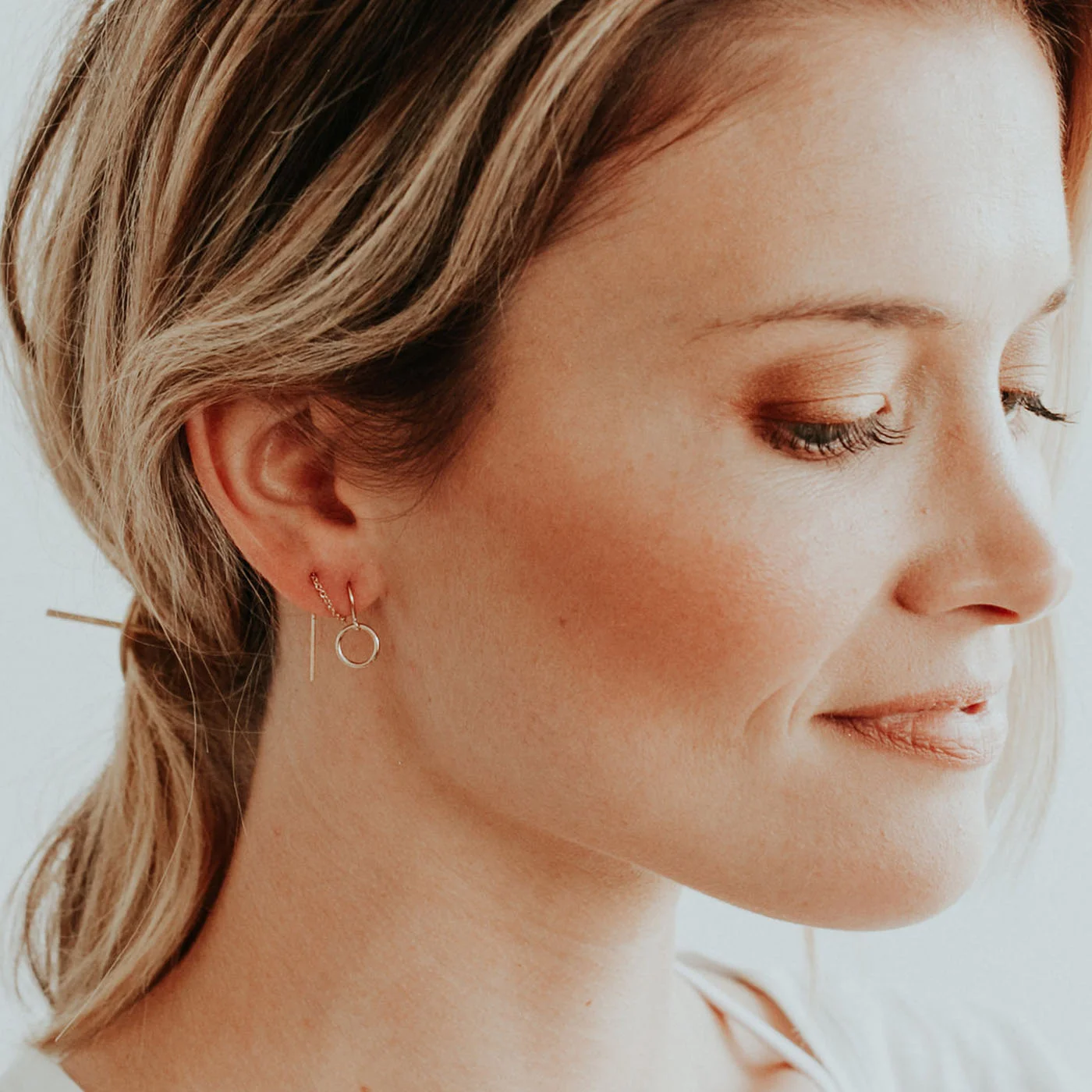 Tiny Loop Thread Earrings
