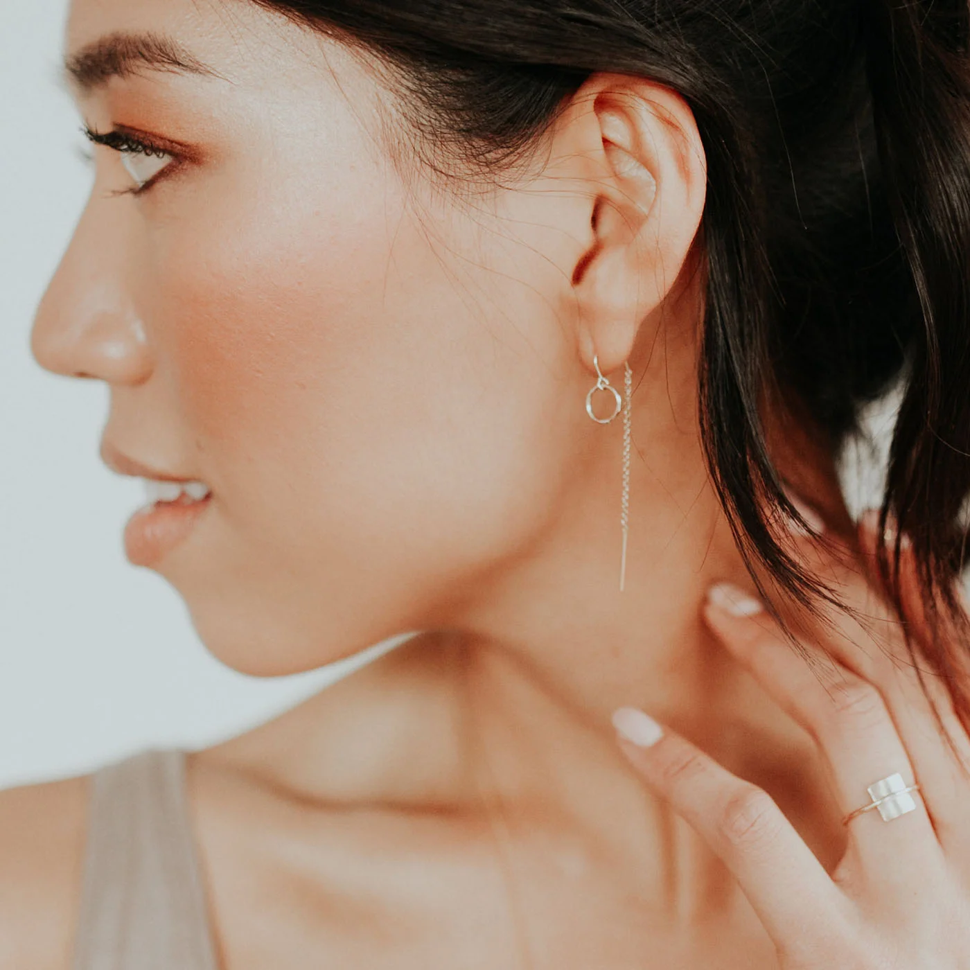 Tiny Loop Thread Earrings