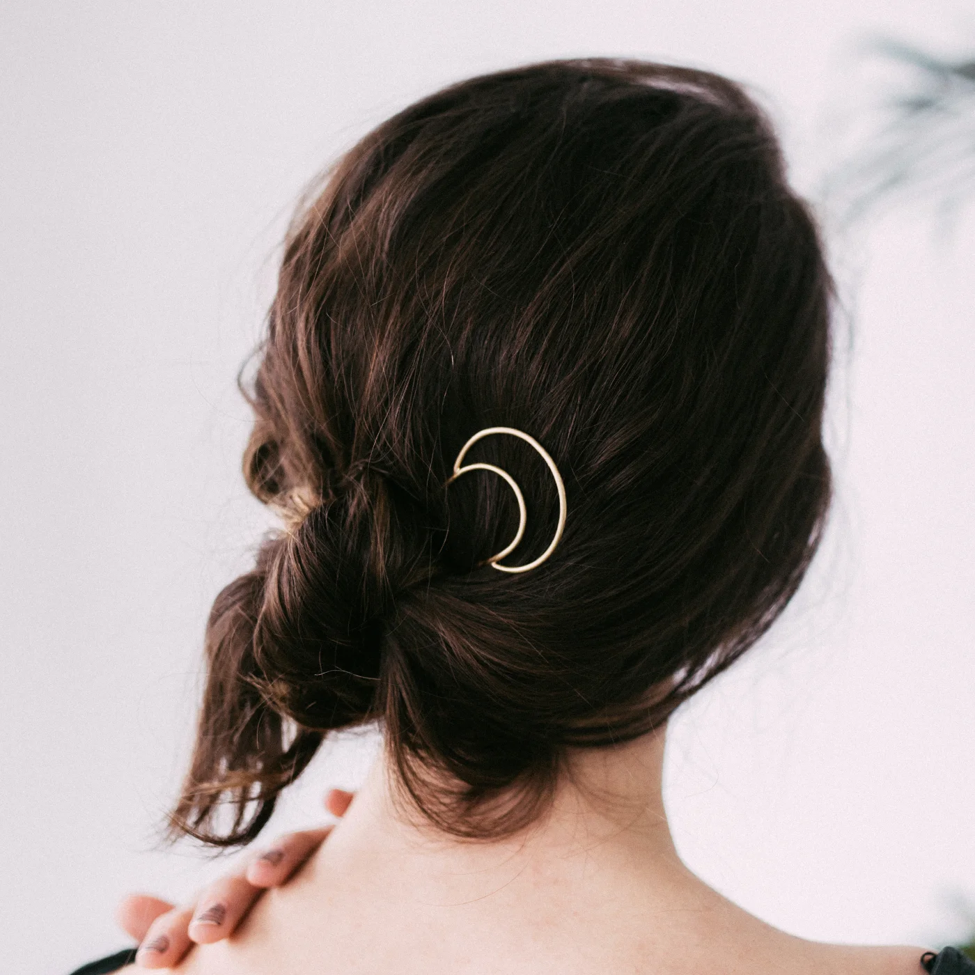 Brass Crescent Hair Pin — Favor Jewelry