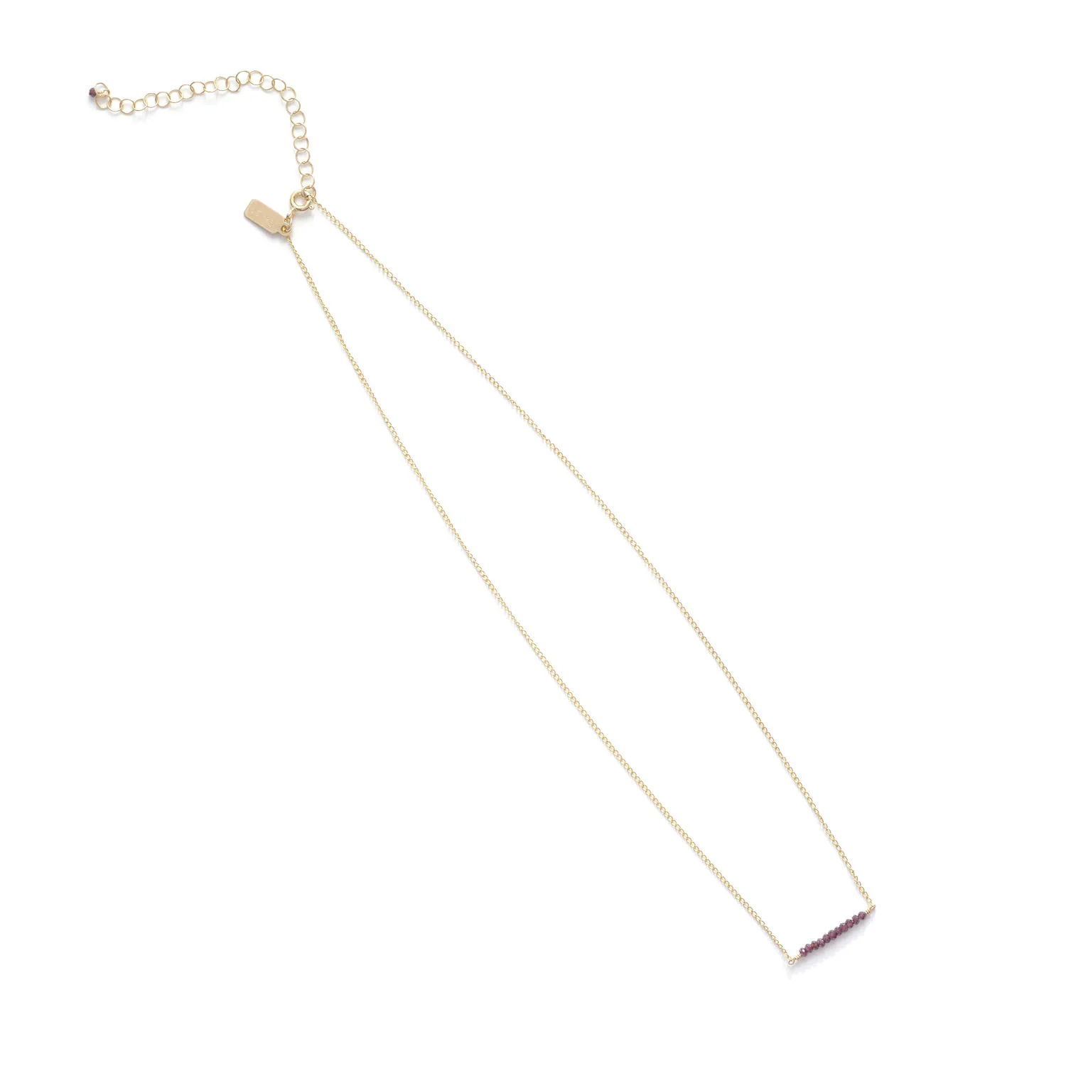 Tiny Garnet Ellipsis Layering Necklace | Favor Jewelry