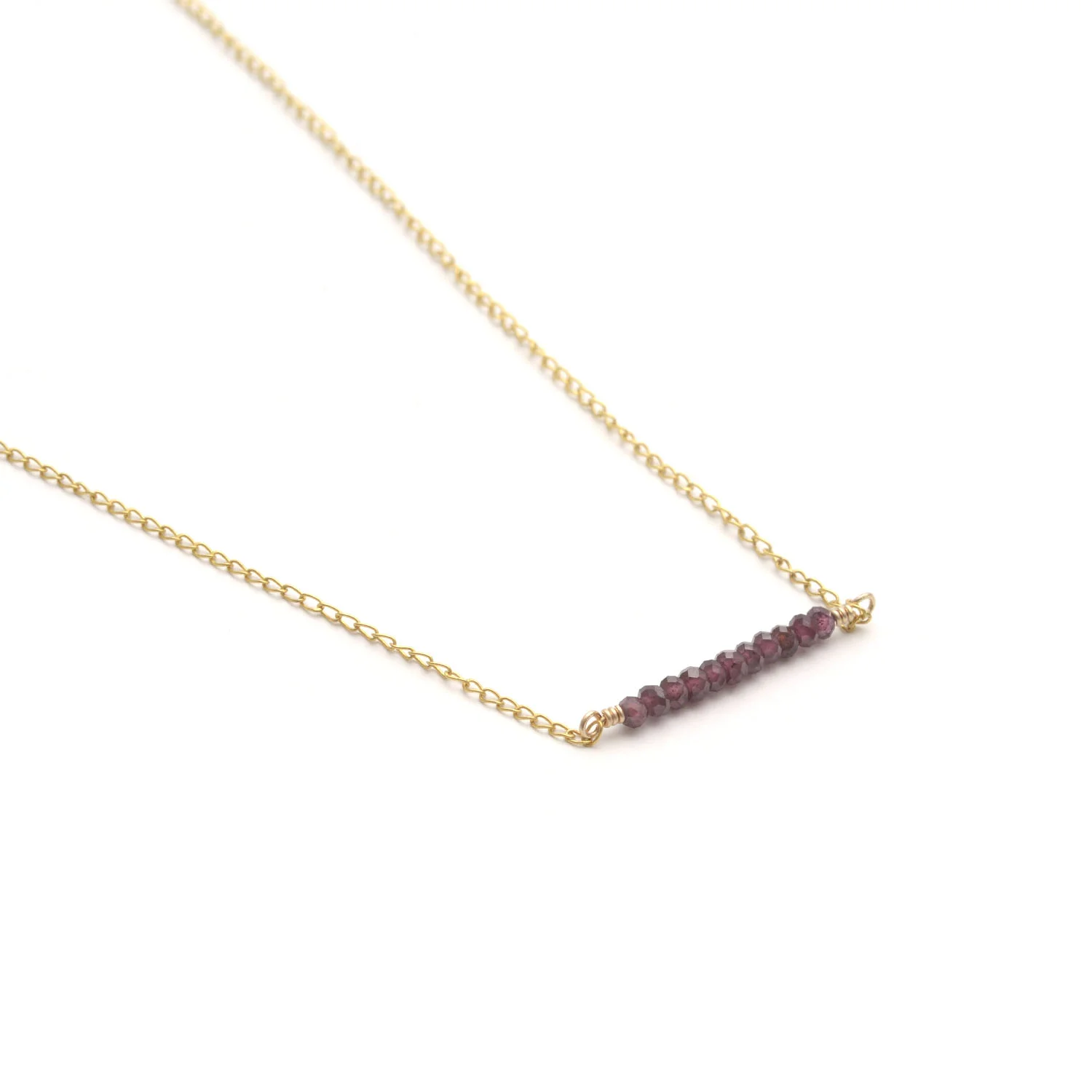 Tiny Garnet Ellipsis Layering Necklace | Favor Jewelry